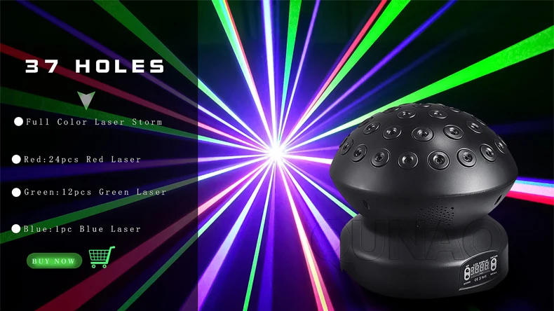 Description Picture 2 of itemNew Arrival 37 Eyes Disco Laser Lights Dmx RGB Dj Professional Stage Lighting for Home Party Dance Moving Head Projector