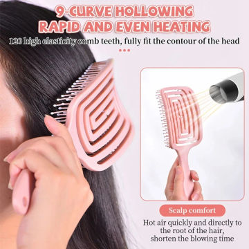 2X Hairbrush Hair Scalp Massage Comb Wet Dry Curly Detangle Hair Brush Salon Hairdressing Styling Tools