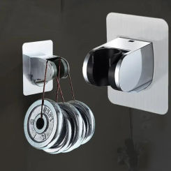 Adjustable Shower Head Holder Self-adhesive Handheld Drill-free Showerhead Rack Punch-free Bathroom Wall Mount Bracket