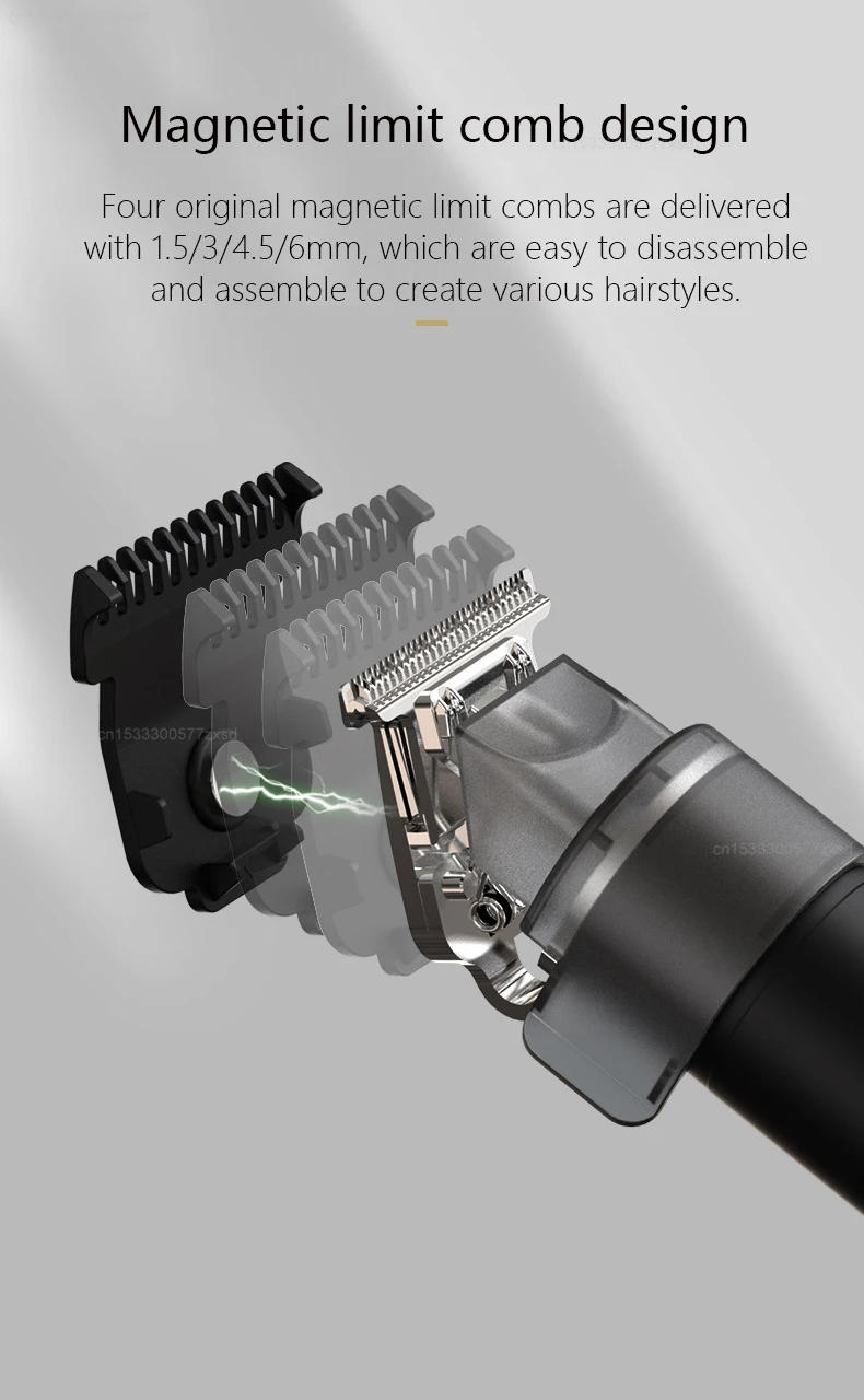 Description Picture 6 of itemIconic Brand Komingdon Profession Hair Cutting Tools Multifunctional Long Endurance Portable Waterproof Wireless Electric Hair Clipper