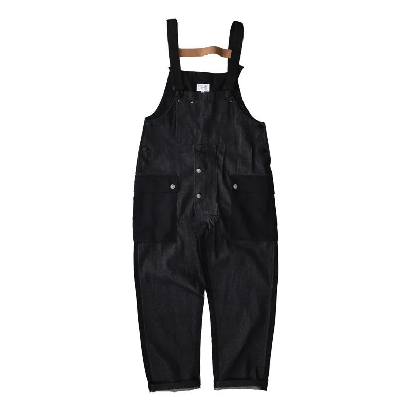 Description Picture 3 of itemVintage Jeans Overalls Men's Jumpsuit Cargo Work Pants Baggy Bib Contrast Stitch Denim Overalls Stitch Trousers Work Dungarees