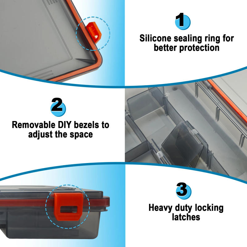 Description Picture 3 of itemAventik 1pc Premium Fishing Tackle Box Waterproof with Removable Divider Sturdy LureStorage Box and Terminal Tackle Storag