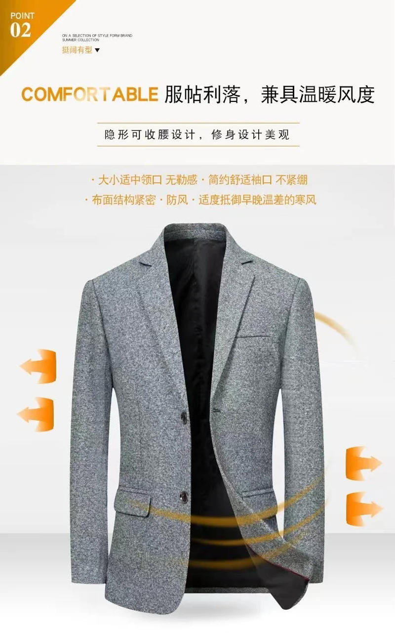 Description Picture 5 of item2024 New Style of Suit High-quality Male Middle-aged Fashion Handsome Korean Version of Leisure Coat Spring and Winter Jacket