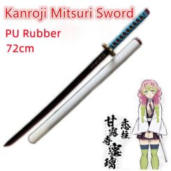 WW 72cm Cosplay Anime Swords Kanroji Mitsuri Katana Sword Role Play Hagashi Akihito Weapon Model Safety Rubber Toy