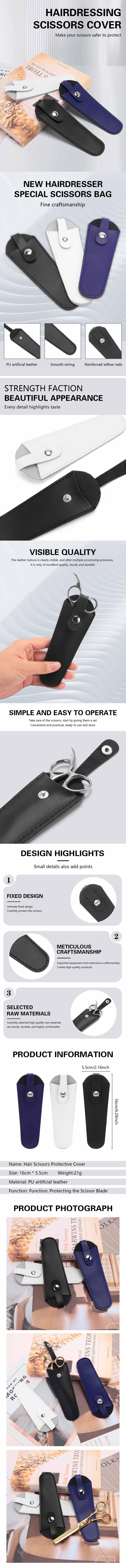 Description Picture 2 of itemProfessional Leather Case Barber Packet Scissor Bag New Cover Shears Holster Hairdressing Cowhide Hair Scissors Storage Holder