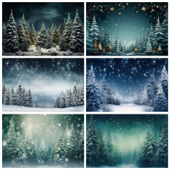 Winter Forest Photography Backdrop Snowy Frozen Wonderland Landscape Background Baby Kids Christmas Decor Photo Studio Props