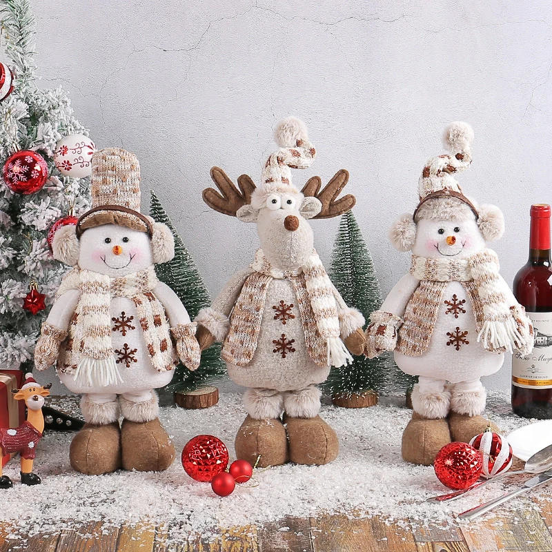 Description Picture 2 of itemChristmas Snowman Telescopic Doll 2023 New Knitted Elk Doll Window Scene Decoration Noel Merry Christma Gift Happy New Year 2024