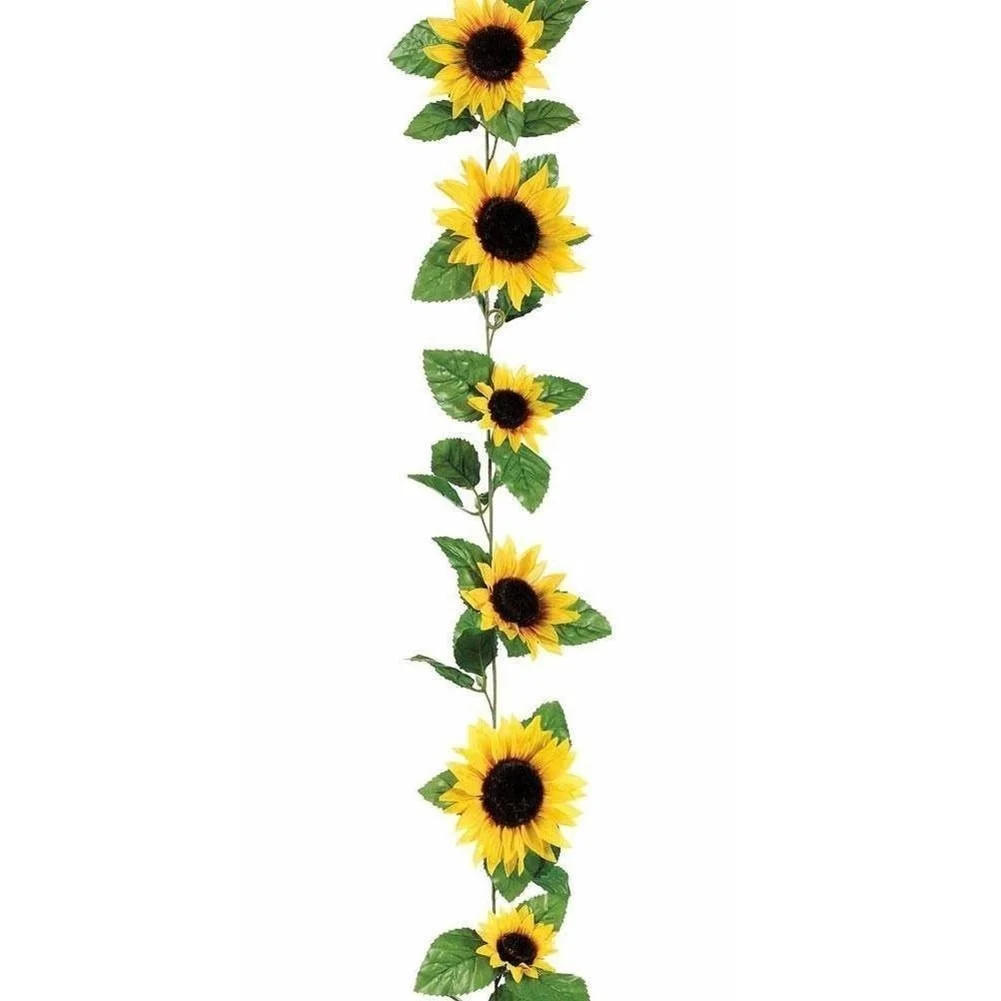 Description Picture 4 of item1pcs 260cm Artificial Yellow Sunflower Garland Flower Vine Wedding Floral Arch Decor Silk