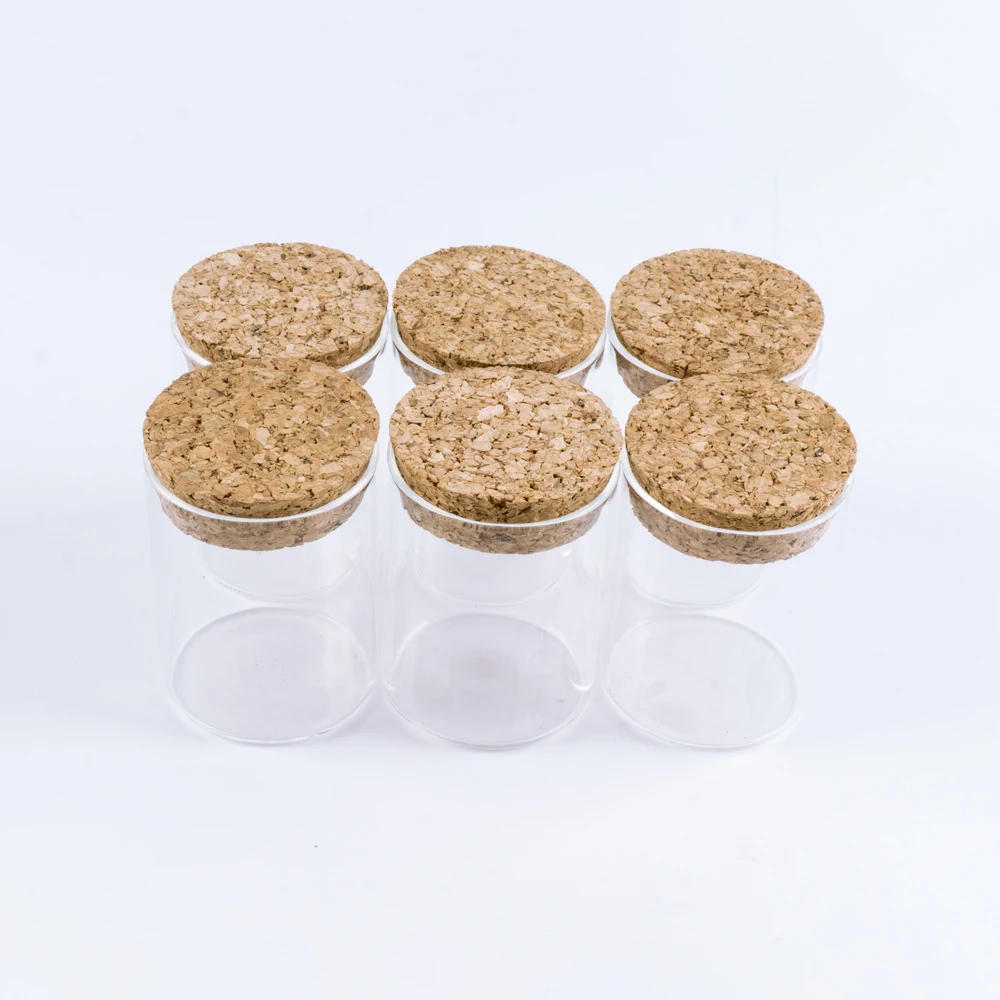 Description Picture 2 of item6pcs/Lot Glass Bottle 60*47mm 60ml Stopper Spicy Storage Corks Jar Small Vial Bottle Containers Glass Simple Spice Storage Jars