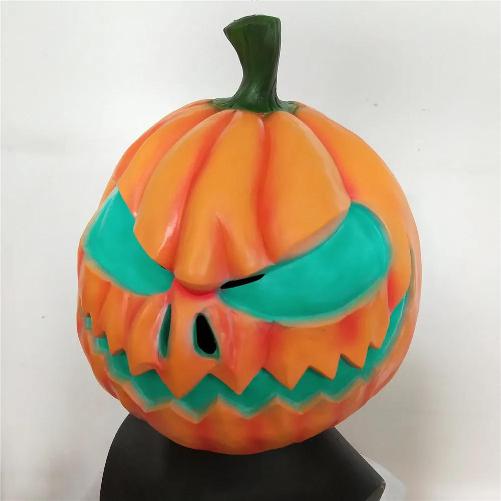 Description Picture 5 of itemHalloween Pumpkin Head Mask for Adult Full Face Evil Scary Pumpkin Easter Mask Funny Play Masquerade Party Dress UP