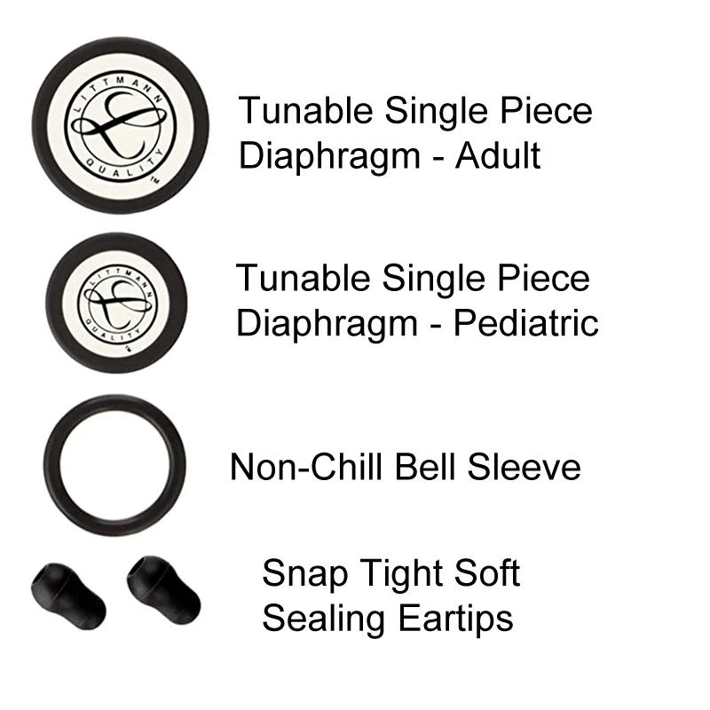 Description Picture 4 of itemLittmann Medical Stethoscope Spare Parts Replacement Accessories Tunable Diaphragm Rim Assembly Kit 40016 Black for Classic III