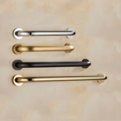 Grab Rail Gold Brass Wall Mounted Bathroom Armrest Handle Bathtub Grab Bar Toilet Elderly Handrail Home Safety