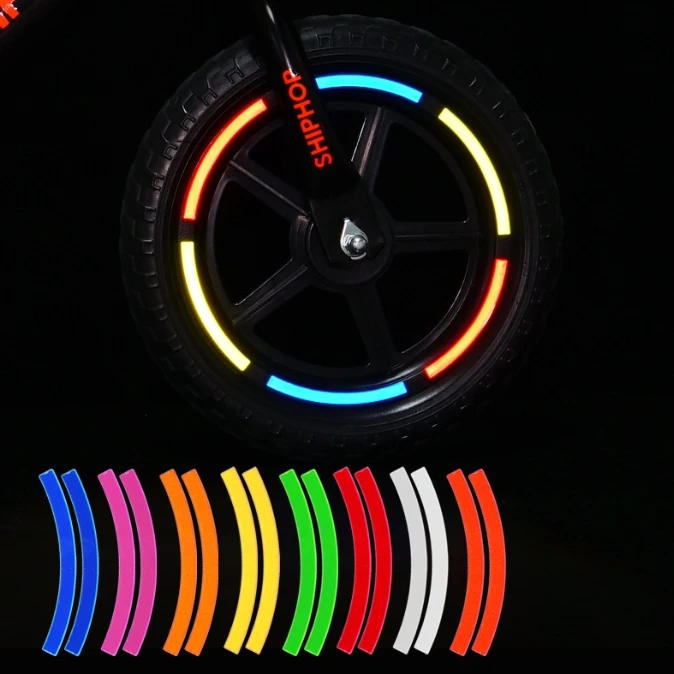 Description Picture 2 of itemColored Reflective Tire Sticker Kids Balance Bike Reflective Sticker Wheel Decal Bicycle Accessories