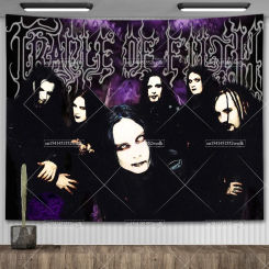 Cradle Of Filths Rock Band Tapestry Decorate Room Wall Flags Banners Sofa Blanket Metal Music Posters Home Decoration Fan Gift