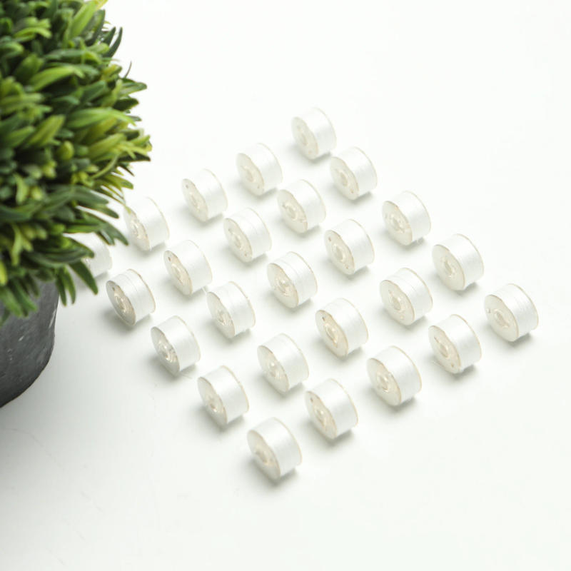 Description Picture 6 of item90WT Style A Class 15 Plastic Sided Prewound Bobbin Thread 144Pcs Polyester 75D/2 90Mts Brother Singer Pfaff Embroidery Machine