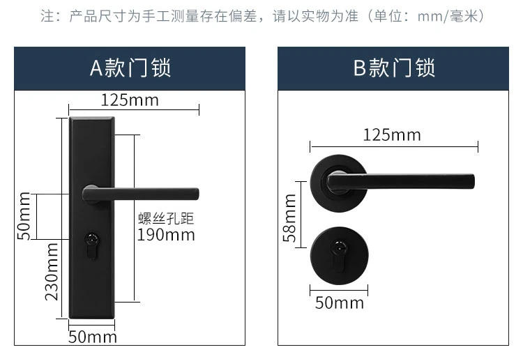 Description Picture 2 of item1 Set of Stainless Steel Silent Door Lock Indoor Split Lock Bedroom Door Handle Lock Household Hardware Accessories with Key