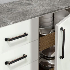 Kitchen Cabinet Handle Black Drawer Pulls and Knobs Furniture Wardrobe Zinc Alloy Cupboard Door Handles Hardware