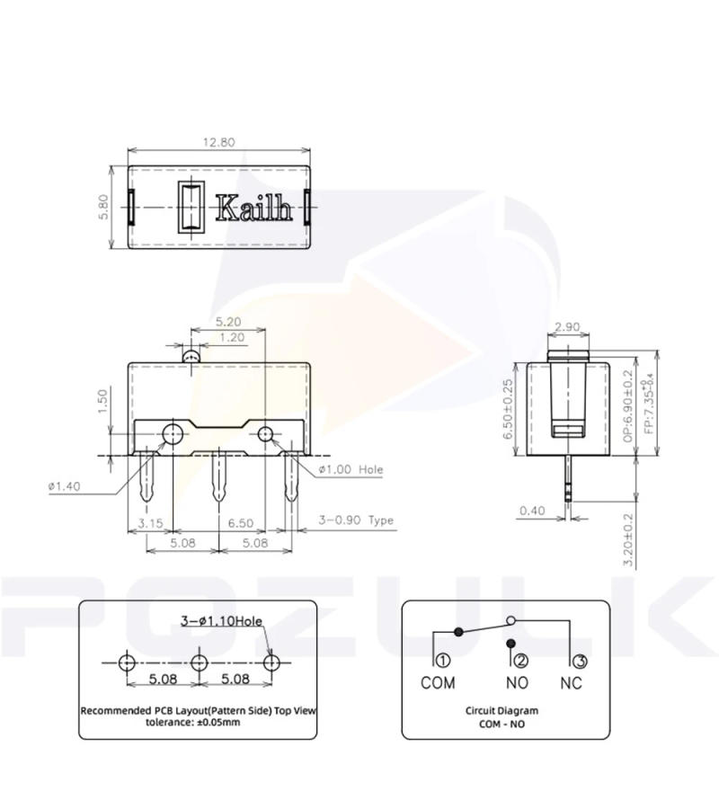 Description Picture 2 of item10PCS New Kailh GM 8.0 Micro Switch GM8.0 Gold Contactor 80 Million Click Life Computer Mouse left Right Micro Swicth Button