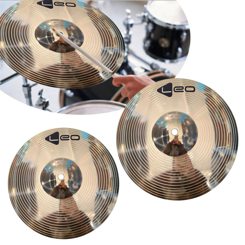 Description Picture 2 of item8/10 Inch Drum Brasses Cymbals Percussion Splash Crashes Hi-Hat Jazz Drums Cymbals Percussion Instruments Accessories Golden