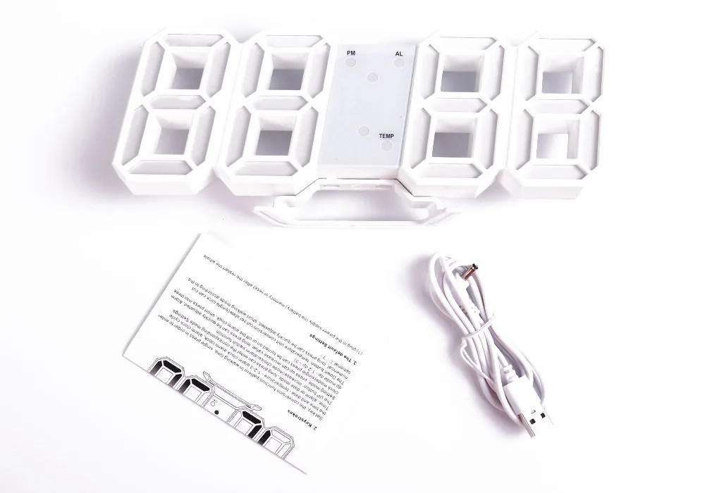 Description Picture 6 of itemDigital Table Clock Desktop Wall LED Light Alarm Clock INS Digital Antique Style 3d Wall Clock with Backlight Home Decor