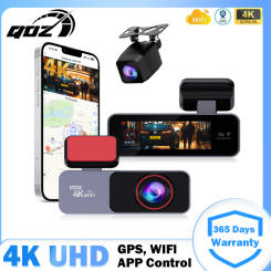 4K WiFi Dash Cam Front 4K+1080P Cam 2.99" IPS Night Vision 24H Parking Mode Dashboard Camera Recorder Black Box Cycle Recordin
