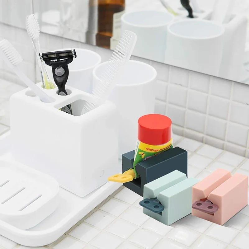 Description Picture 5 of item3Pcs Toothpaste Squeezer Rolling Tube, Toothpaste Seat Holder, Rotate Toothpaste Dispenser for Bathroom,  bathroom accessories