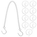 10 Pcs House Plate Hanging Chain Chains with Hooks Planter Stainless Steel Bird Feeder Ornaments Hangers