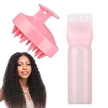 Root Comb Applicator Bottle Hair Dye Brush Dispenser Portable Hair Tool Applicator Brush Bottle for Shampooing Cleansing Pet