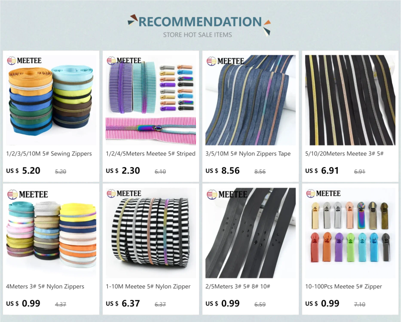 Description Picture 2 of item2/5/10Meters Meetee 5# Nylon Zippers Roll Coil Zipper Tape for Jacket Garment Bags Zip Repair Kit DIY Sewing Accessories