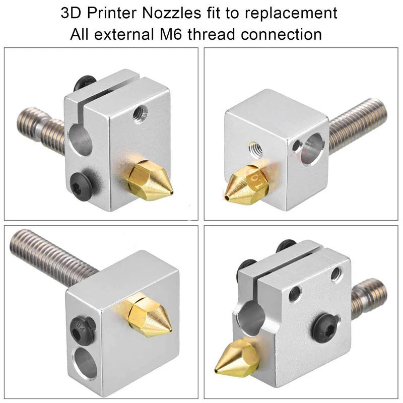Description Picture 3 of item24pcs 3D Printer Extruder mk8 Nozzles 0.2 0.3 0.4 0.5 0.6 0.8 1.0 mm for Anet A8 Makerbot MK8 Creality CR-10 Ender 3 Ender 5