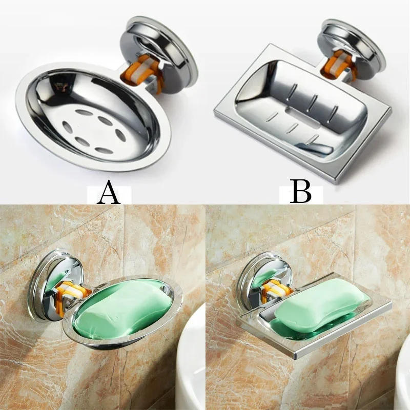 Description Picture 2 of itemSuction Cup-type Soap Stand Dish Tray Holder Storage Soap Box Plate Box Container for Bath Shower Plate Bathroom Storage Plate