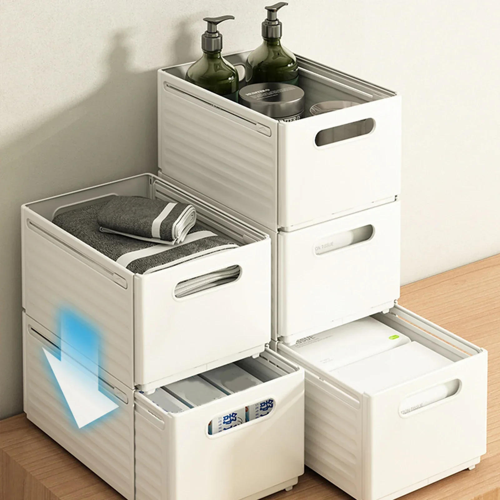 Description Picture 6 of itemDrawer Basket Telescopic Storage Box Slide Organizer Basket Cabinet Kitchen Drawer Container Household Organization Closet