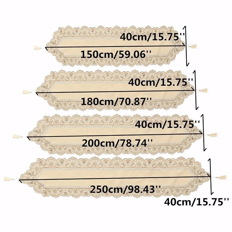 Description Picture 5 of itemPastoral Embroidery Hollow Flower Table Runner Mat Embroidered Floral Cutwork Tablecloth Covers Rectangle Flower Table Runners