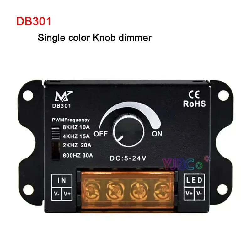 Description Picture 4 of item5V~24V Single color led strip controller switch monochrome Knob dimmer,30A Single High speed Amplifiter power Signal Repeater