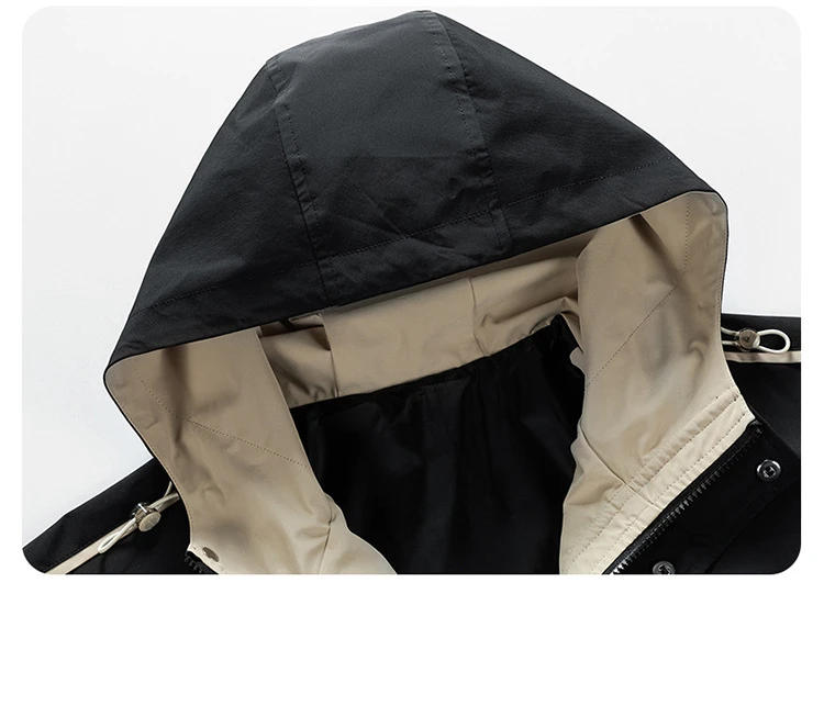 Description Picture 5 of itemEmbroidery Zip Up Hoodies Male Windbreakers Nylon Raincoat for Men 2024 Spring Trench Coats Teckwear Men's Clothing