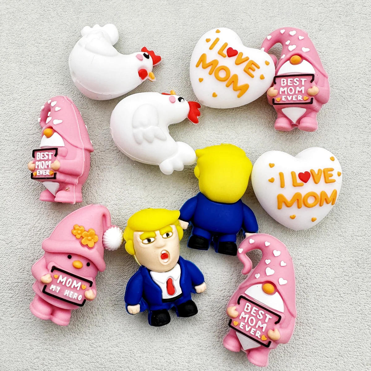 Description Picture 6 of item10PCS 3D Silicone Bead Mother's Day Team Beads Baby Pendant Toy DIY String Pen Beads Nipple Chain Jewelry Handmade Accessories