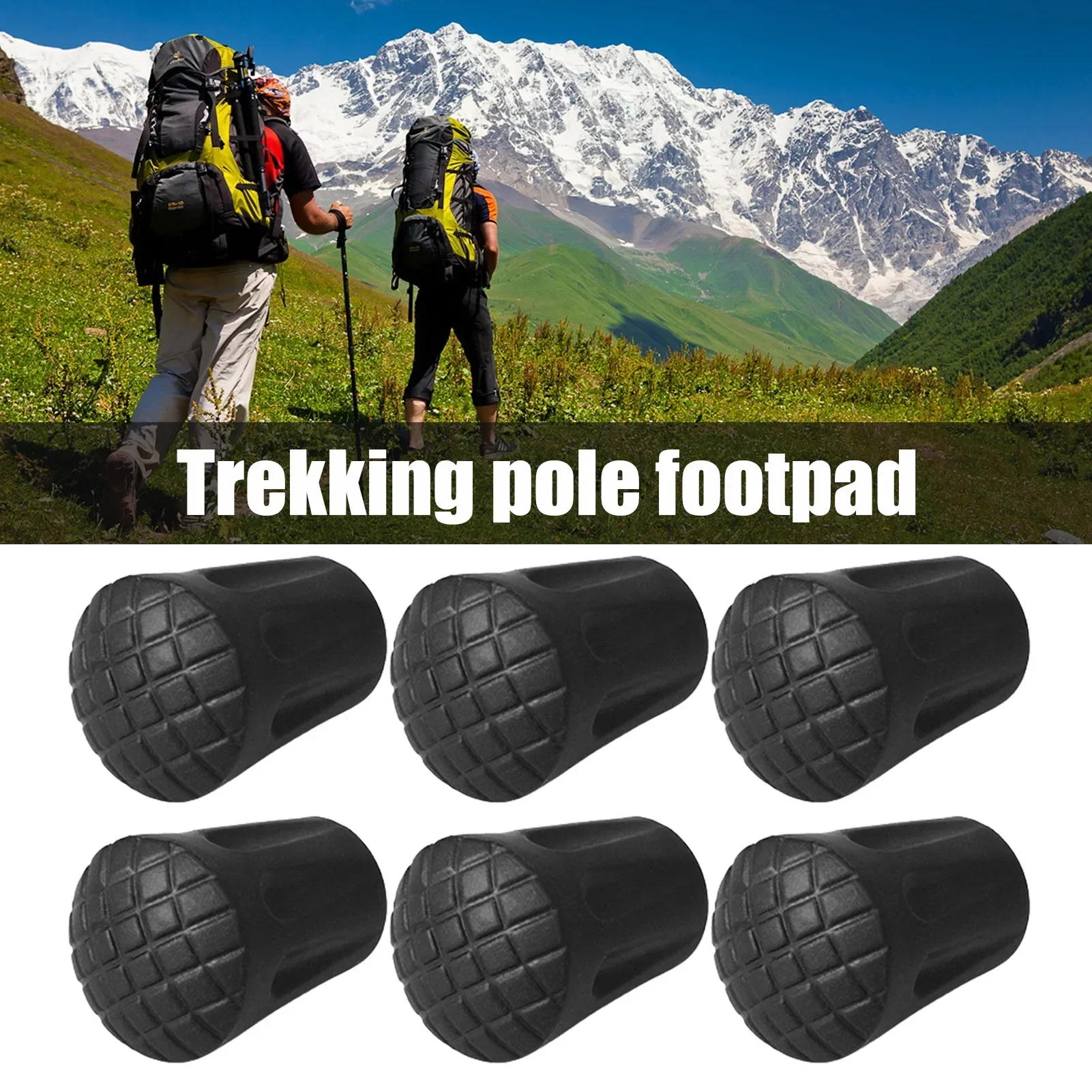 Description Picture 2 of item1PC Non-Slip Trekking Pole Nordic Walking Stick Cane Climb Replacement Alpenstock Outdoor Camp Hiking Protector Cap Tip Rubber