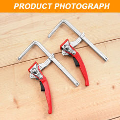 1Pc Track Saw Clamp for MFT Table and Cutting Guide Rail, Woodworking F Clamp with Quick Ratchet Arm, Clamping Range 160-200mm