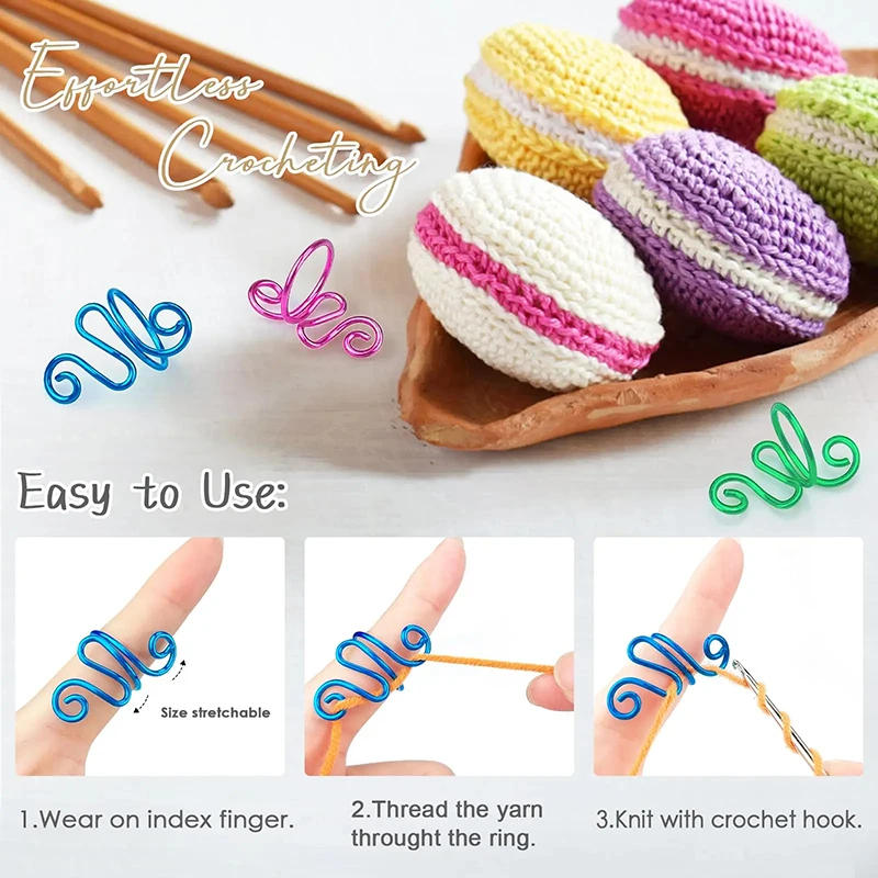 Description Picture 2 of itemHandmade Crochet Tension Ring Adjustable Hook Ring Yarn Tension Ring For Crochet Lovers Sewing Knitting Accessories Crochet Tool