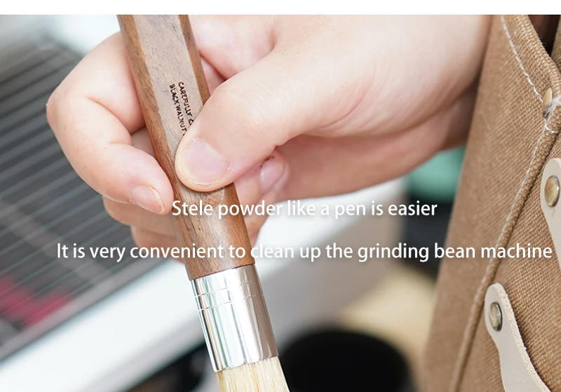 Description Picture 6 of itemAIRFLOW Coffee Grinder Cleaning Brush Wood Handle Natural Bristles Keep Your Beans Fresh Brown Coffee Machine Coffee Clean Tool