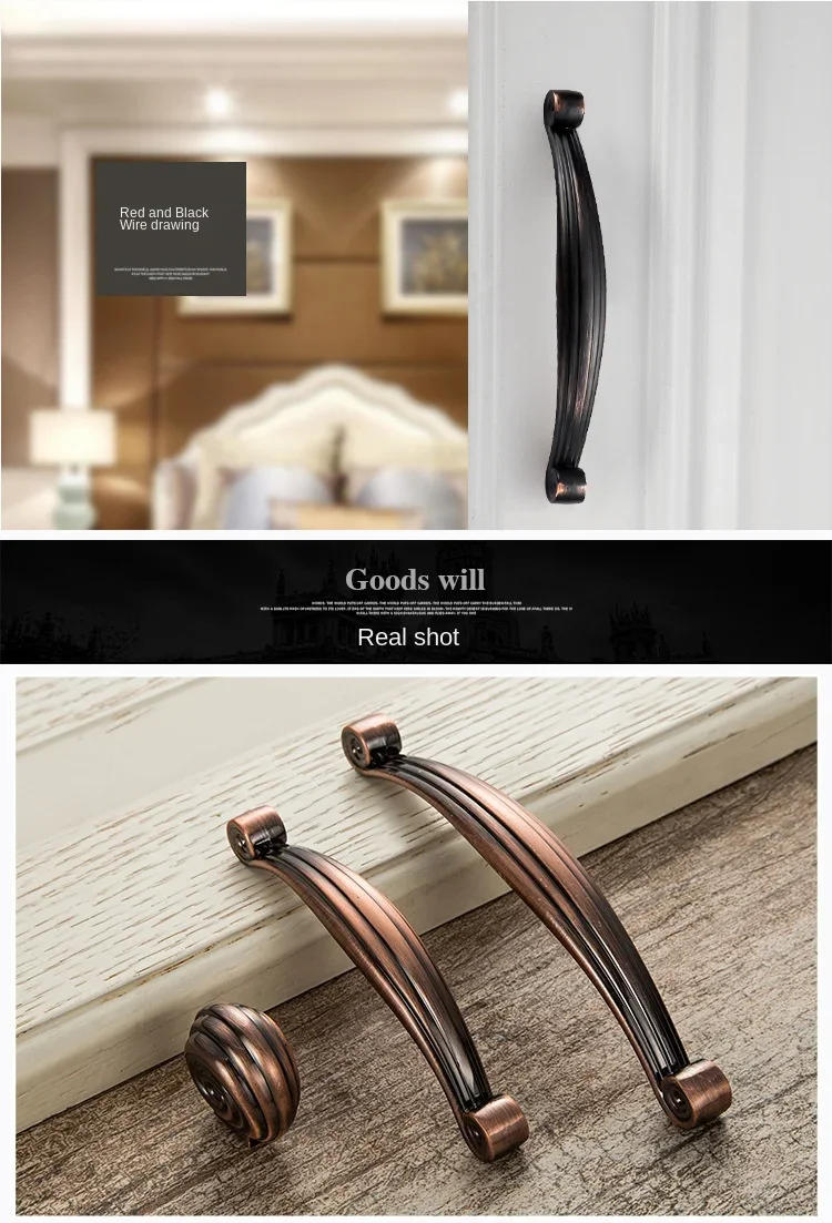 Description Picture 4 of itemEuropean Zinc Alloy Green Bronze Cabinet Handles Door Pulls Drawer Knobs Kitchen Cupboard Handles Furniture Handle Hardware