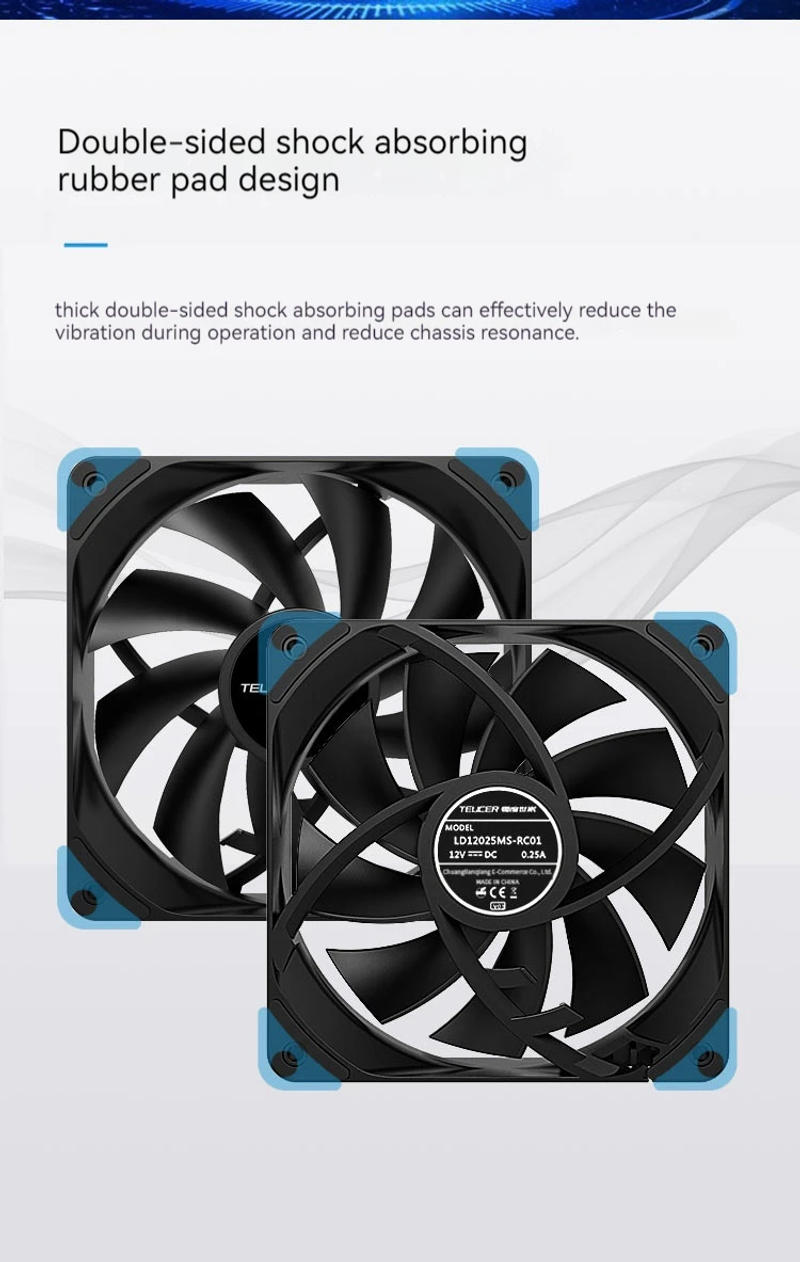 Description Picture 6 of itemTEUCER PC Computer Case Fan PWM 4 Pin 120mm Silent 12CM Fan CPU Cooler Cooling Fan Cooling Radiator Fan 12V Adjust Fan Speed