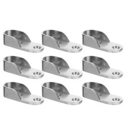 12 Pcs Metal Bracket Clothes Rail Tube Holder Closet Pole Socket Bracket Curtain Rod Hanging Seat Iron End Support