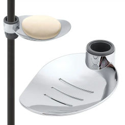 22/24/25MM Bathroom Home Silver Bath Shower Soap Dishes Soap Holder Leaf Shape Tray Adjustable Rail Slide