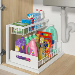 Kitchen cabinet storage rack, sink storage rack, pull-out drawer basket, organizing rack, detachable