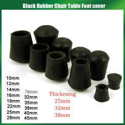 1-20Pcs Round Rubber Foot Cover Chair Legs Thickened Foot Pad Waterproof Table Legs Silent Foot Protection Cover Black ID10-76mm