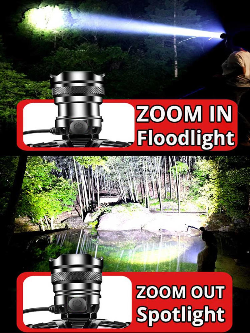 Description Picture 3 of itemNew 10000000LM Most Powerful Headlamp 800W Headlight USB Rechargeable Head Flashlight High Power Outdoor Head Lamp Fishing Light