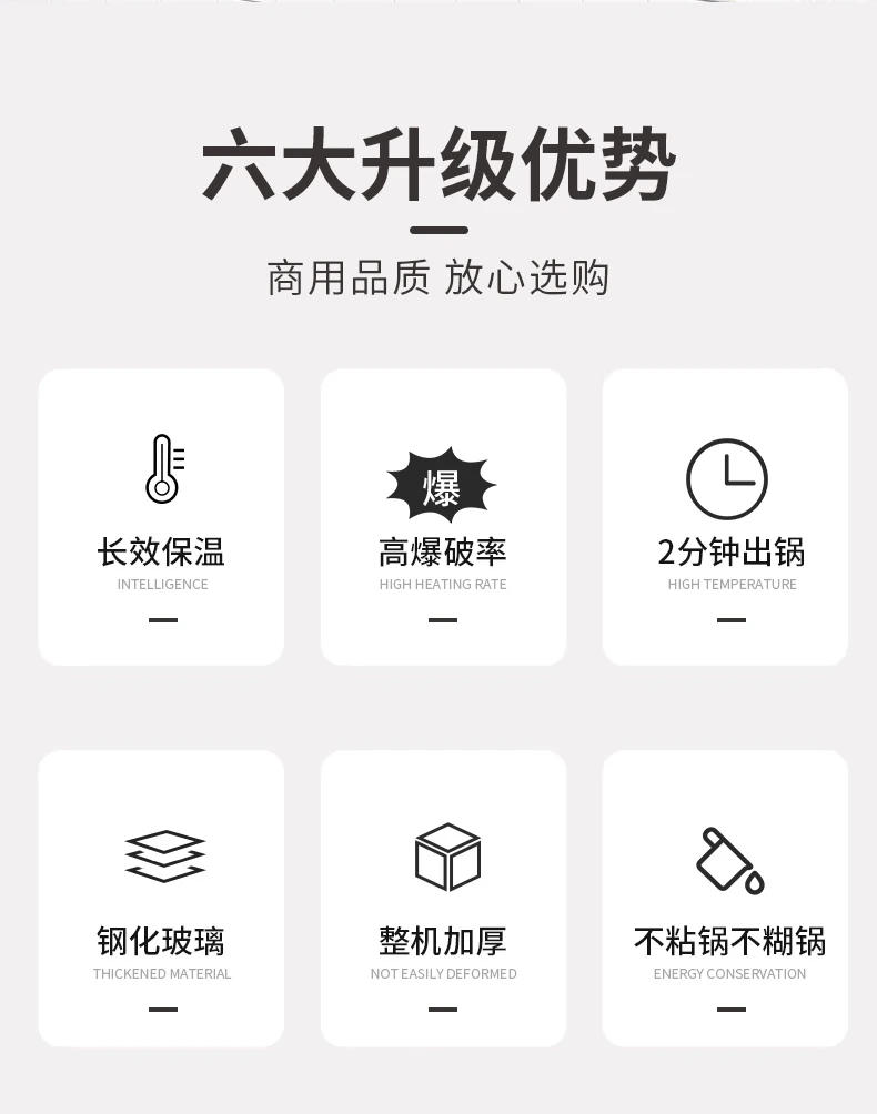 Description Picture 3 of itemNew stainless steel automatic electric heating gas popcorn machine for commercial stall