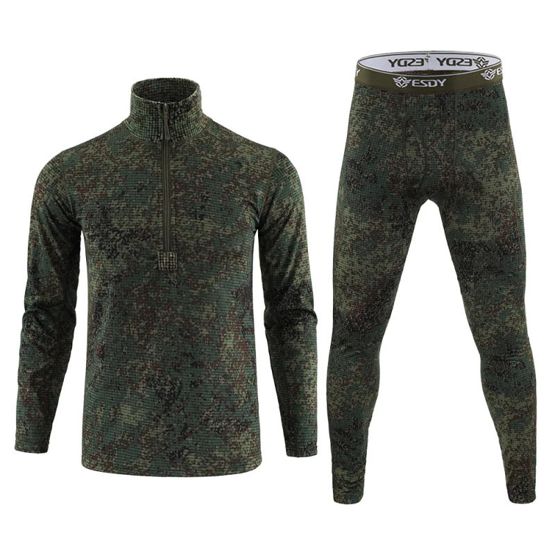 Description Picture 5 of itemWinter Thick Warm Thermal Underwear Sets Men Compression Fleece Sweat Quick Drying Thermo Long Johns Military Army Clothing
