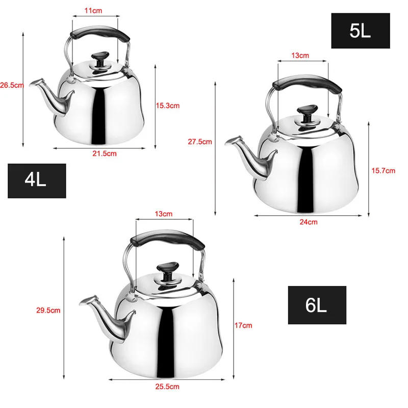 Description Picture 6 of item304 Stainless Steel Whistling Kettle Gas Induction Cooker Water Pot Household Gas Kettle Creative Teapot 1.5/2/3/4/5/6L